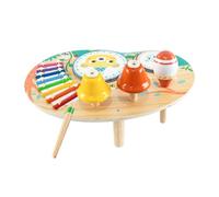 Mesa de actividades y centro de juegos, juego educativo de madera con tambor y | Juguete educativo sensorial musical +2 años