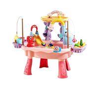 Mesa de agua para niños 2 en 1 para niños de 3 a 8 años, ABS 48 x 43 x 60 cm, 1600 g, 4 pilas AA, fregadero sensorial con bomba de tobogán, juego de pesca, al aire libre, regalo