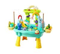 Mesa De Agua para Niños 2 Niveles, 6 En 1 Juegos De Agua para Niños Exterior, Aquaplay con Corriente & Tobogán & Función De Pesca, Mesa Sensorial para Verano, Piscina, Patio Trasero Y Exteriores