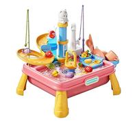 Mesa de agua para niños - 46 x 28 x 30 cm, mesa sensual de 2 niveles, estación de y agua ABS para exteriores con bomba que debe estimular a las niñas a jugar creativamente, color rosa, en