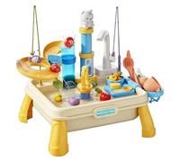Mesa de agua para niños - 46 x 28 x 30 cm, mesa sensual de 2 niveles, estación de y agua ABS para exteriores con bomba que debe estimular a las niñas a jugar creativamente, color rosa, en