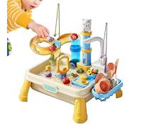 Mesa de agua para niños 54cm - 4in1 Centro de actividad sensorial, parque infantil de bomba al aire libre con accesorios de pesca, Educativo Patio trasero Jardín Entretenimiento Juguetes adecuados