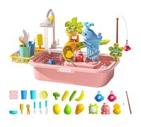 Mesa de Agua para niños, Fregadero eléctrico extraíble con Agua Corriente, Fregadero Educativo con Grifo Giratorio de 180° para niños, Parques, guarderías y Jardines.