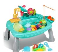 Mesa de Agua para niños pequeños, 1 Juego, eléctrica, Impermeable, circulante, sensorial, con Rueda de Agua de Flores, Desmontable, Linda Mesa de para niños, para Juego de Pesca, de si
