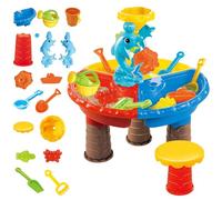Mesa de Agua para niños pequeños, 1 Juego, Mesa de Arena Colorida con un Lindo delfín, sensorial de ABS, interactiva de Agua y Arena para el Desarrollo Entre Padres e Hijos para Playa a
