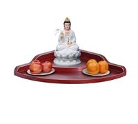 Mesa de altar budista, mesa de Pooja de madera maciza para incienso y meditación, estante de altar pequeño montado en la pared, diseño que ahorra espacio