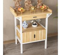 Mesa de Altar Budista Moderna para Meditación, Santuario Budista con Estructura de Acero, Mesa Altar Del Santuario para Estatuas de Buda, Exhibición de Plantas y Libros(Beige,80x50x100cm/32x20x39in)