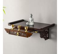 Mesa de altar budista montada en la pared para oración, incienso y ofrendas