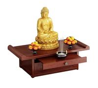 Mesa de Altar Budista para la Espiritualidad Mesa de Altar con Almacenamiento Altar de Santuario para Meditación, Oración y Ofrendas de Estatuas de Buda(50x30x19cm)