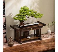 Mesa de altar de bambú con almacenamiento, compacta y versátil para espacios de meditación en el hogar, ideal para sala de estar, dormitorio, oficina o baño