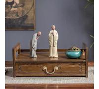 Mesa de altar de bambú con cajón de almacenamiento, mesa de meditación y oración para prácticas espirituales, culto y espacio de relajación personal
