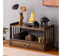 Mesa de altar de bambú con cajón para meditación y exhibición espiritual, organizar tarros, plantas, libros