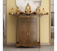 Mesa de altar de bambú para meditación, gabinete de nicho de Buda chino con cajón para incienso