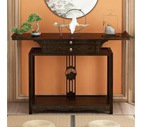 Mesa de altar de bambú para meditación y oraciones, gabinete de santuario de Buda con almacenamiento, mesa de oración budista china para adoración y adivinación (66 x 40 x 100 cm)