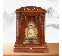 Mesa de altar de Buda con cajón extraíble, santuario personal de madera para meditación y oración en el hogar, soporte de exhibición para estatuas y ofrendas budistas, decoración espiritual