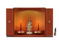 Mesa de Altar de Buda de Madera for Pared, Estante de ofrendas de meditación China con Soporte Triangular for adoración en el hogar.(Rot,60cm)