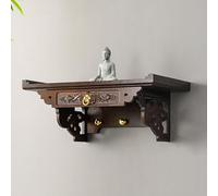 Mesa de Altar de Madera,Altar Espiritual,Santuario Budista,Altars Budista de Pared,Pequeña Mesas de Meditación Grabada,Suministros de Brujería,Soporte para Estatua de Buda,Mesa de Puja de Homenaje(40*