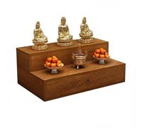 Mesa de altar de madera maciza montada en la pared con cajón extraíble para incienso y meditación, soporte de santuario personal, armario de altar de oración con almacenamiento para el hogar