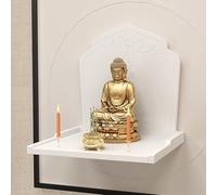Mesa de altar de madera maciza montada en la pared para el hogar budista Pooja e incienso tributo