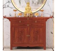 Mesa de altar de madera maciza tallada a mano, gabinete de santuario budista para meditación en casa, ofrenda Puja y exhibición del Dios de la riqueza, diseño moderno y simple