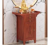 Mesa de altar de madera maciza tallada a mano, gabinete de santuario budista para meditación en casa, ofrenda Puja y exhibición del Dios de la riqueza, diseño moderno y simple