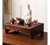 Mesa de altar de madera pequeña, pedestal de gabinete chino intrincado, soporte de santuario personal para sala de estar, dormitorio, oficina