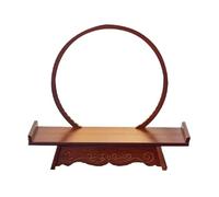 Mesa de Altar de Madera Tallada con pequeña luz LED, Mesa de meditación Budista Que Ahorra Espacio, for decoración de santuarios, templos y hogares.(Brown,50cm/19.7in)