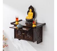 Mesa de Altar de meditación, Altars Budista de Pared, Altar De Mesa De MeditacióN con Almacenamiento, para Relajación,Oración,Sala de Estar,Dormitorio y Oficina(50*30*34.5cm/20*12*13.5in)