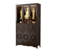 Mesa de altar de meditación con cajón, gabinete de bambú espiritual Pooja para oración, adivinación y ceremonia de té, diseño relajante,