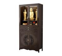 Mesa de altar de meditación con cajón, gabinete de bambú para práctica espiritual, adivinación y ceremonia del té, mesa de ofrenda compacta con pedestal