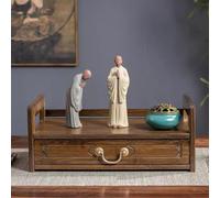 Mesa de altar de meditación con cajón, soporte Puja de 3 niveles para oraciones y exhibición, diseño de bambú natural