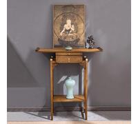 Mesa de Altar de meditación de bambú de Estilo Chino, Mueble de Santuario Budista con Estante de Almacenamiento, soporte bajo pequeño, para Sala de Estar y Estudio(100*40*108cm/39.5*15.7*42.5in)