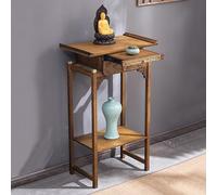 Mesa de Altar de meditación de bambú de Estilo Chino, Mueble de Santuario Budista con Estante de Almacenamiento, soporte bajo pequeño, para Sala de Estar y Estudio(66*40*108cm/26*15.7*42.5in)