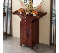 Mesa de altar de meditación, Gabinete De Altar Budista con Panel De Almacenamiento Extraíble, Mesas de Puja de Bambú, para Meditación, Oraciones, Plantas y Libros(66*40*100cm/26*15.7*39.5in)