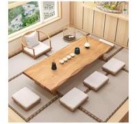 Mesa de altar de meditación, mesa baja japonesa, mesa de comedor grande de madera para espacios zen, 120 cm, perfecta para sala de estar y comedor