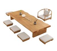 Mesa de altar de meditación, mesa baja rectangular de café de 140 x 60 x 35 cm, escritorio de suelo para sala de estar y yoga, perfecto para prácticas de atención plena y meditación, mejora la