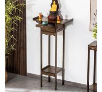 Mesa de altar de meditación personal para el hogar, mesa de oración budista y ofrenda, gabinete de incienso chino para estatua de Guan Gong y Buda, estante de tributo a Puja