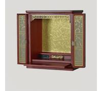 Mesa De Altar De Meditación, Santuario De Buda Con Nicho, Soporte De Estatua De Buda Con Iluminación LED,Ideal For Práctica De Meditación Y Cultivo Espiritual(Rosewood Finish,L)