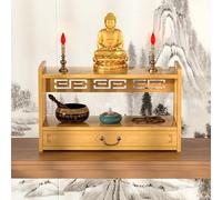 Mesa de altar de meditación, santuario personal de bambú para prácticas espirituales, ideal para meditación y rituales