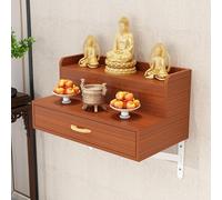 Mesa de altar de pared con cajón para meditación y oración, ideal para santuario personal u ofrendas de exhibición