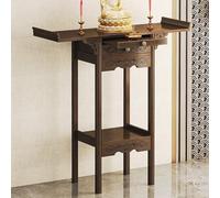 Mesa de Altar,Mesa de Ofrenda Con Cajón,Hecho de bambú,tallado en estilo chino, patas estables y gran capacidad de carga,para Colocar su decoración Espiritual, meditación.(Brown,66*33*104cm)