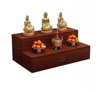 Mesa de altar montada en la pared con cajón para incienso y meditación, soporte de santuario de oración de madera maciza con almacenamiento, decoración del hogar que ahorra espacio