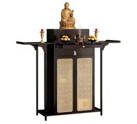 Mesa de Altar Personal para Espacio Sagrado Mesa de Santuario Pequeña con Cajón Capacidad de Carga 100kg Altar Espiritual Buda para Sala de Estar y Templo(Brown,160x40x119cm)