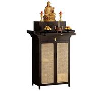 Mesa de Altar Personal para Espacio Sagrado Mesa de Santuario Pequeña con Cajón Capacidad de Carga 100kg Altar Espiritual Buda para Sala de Estar y Templo(Brown,100x40x119cm)
