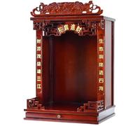 Mesa de Altar, Santuario de Madera de Pared, Nicho de Buda de Madera Maciza, Altar de Pared for El Hogar, Suministros de Madera for El Hogar, Soporte for Mini Estatuas(Red 69cm/27.17in)