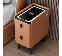Mesa de altura de noche inteligente de luz LED moderna con puerto de carga USB y cajón de almacenamiento muebles de mesita de noche para una pequeña habitación de noche de dormitorio con cajón con