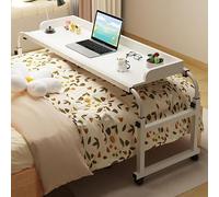 Mesa de altura y longitud ajustables sobre la cama con ruedas, estación de trabajo multifuncional para dormitorio, sala de estar, hospital, escritorio de regazo y desayuno