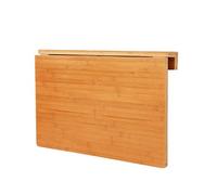 Mesa de aprendizaje para niños colgante, mesa de cocina y comedor plegable para montaje en pared, mesa plegable con soporte para laptop, bambú natural, esquinas redondeadas para espacios pequeños, 3
