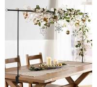 Mesa de arco para globos de metal, soporte de arco de mesa ajustable con pinzas, color negro, decoración de globos para bodas, cumpleaños, fiestas, aniversarios y Navidad