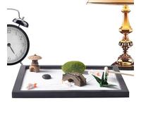 Mesa De Arena De Jardín Zen - Simple miniatura Buda Estatua Artesanía, Accesorios De Escritorio Curativo | Mesa De Arena De Jardín Zen Kit De Meditación Japonesa Mesa De Escritorio De T
